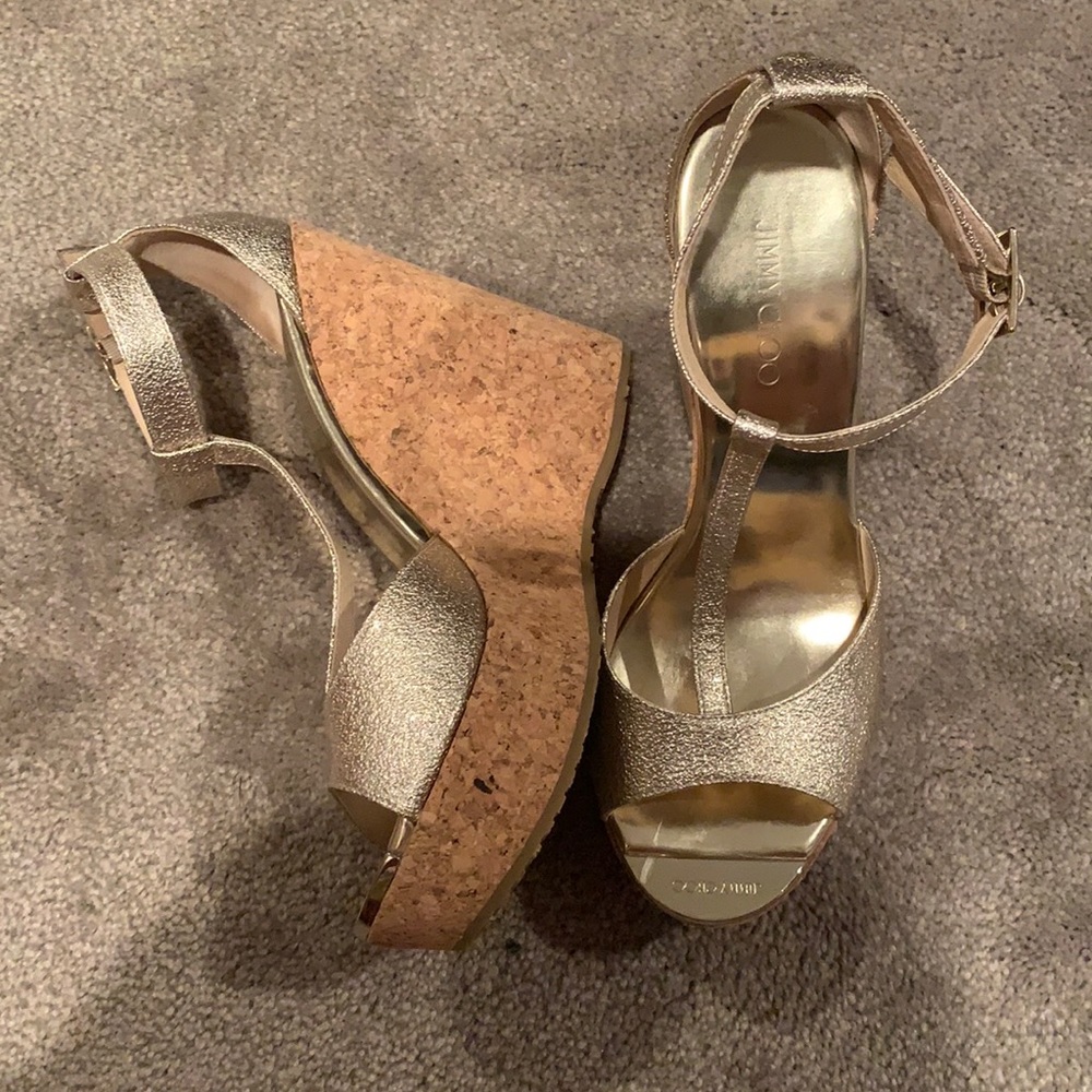 Jimmy Choo Gold Wedge- Size 39